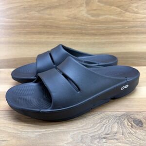 Oofos Ooahh Sport Slide Sandals Womens 8 EU 39 Black Slides Recovery Pool Walk
